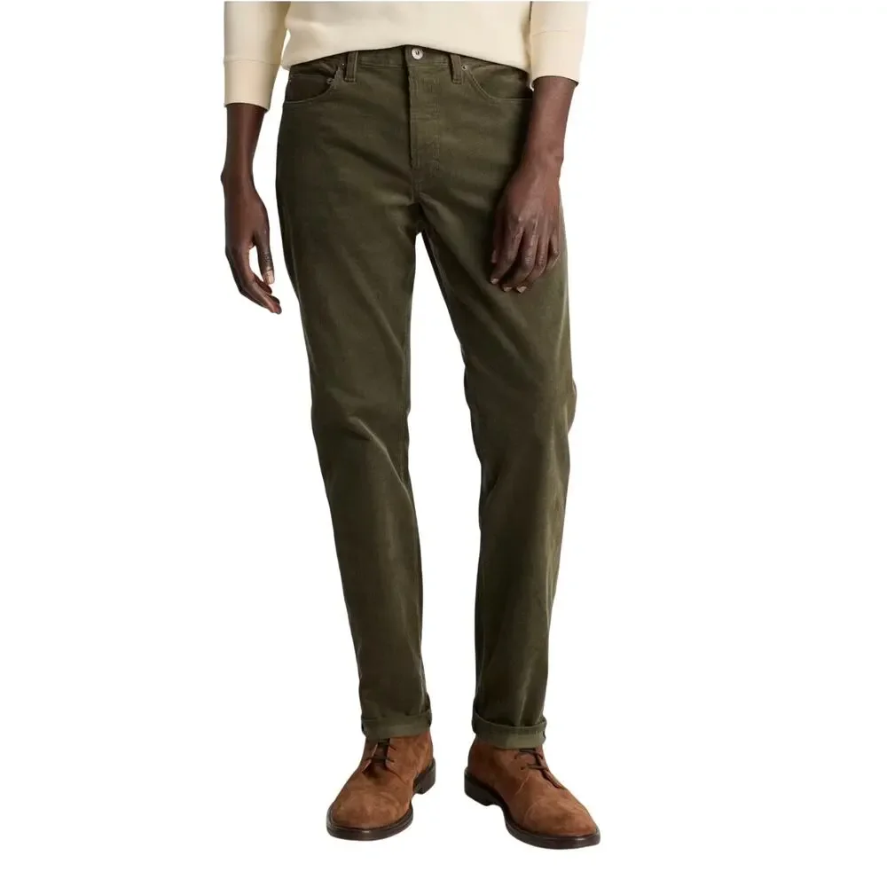 Bonobos Olive Green Corduroy Pants, Cotton Modal, Athletic Fit, Men's 32x32